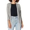 image:imageCable Stitch Womens Cocoon Open Front Coverup Cardigan Draped 34 Sleeve Lightweight Casual Lounge Hacci Knit Top Made in the USA LargeXLarge Marled Grey